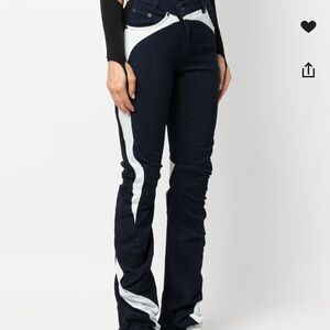 Long line paneled skinny jeans